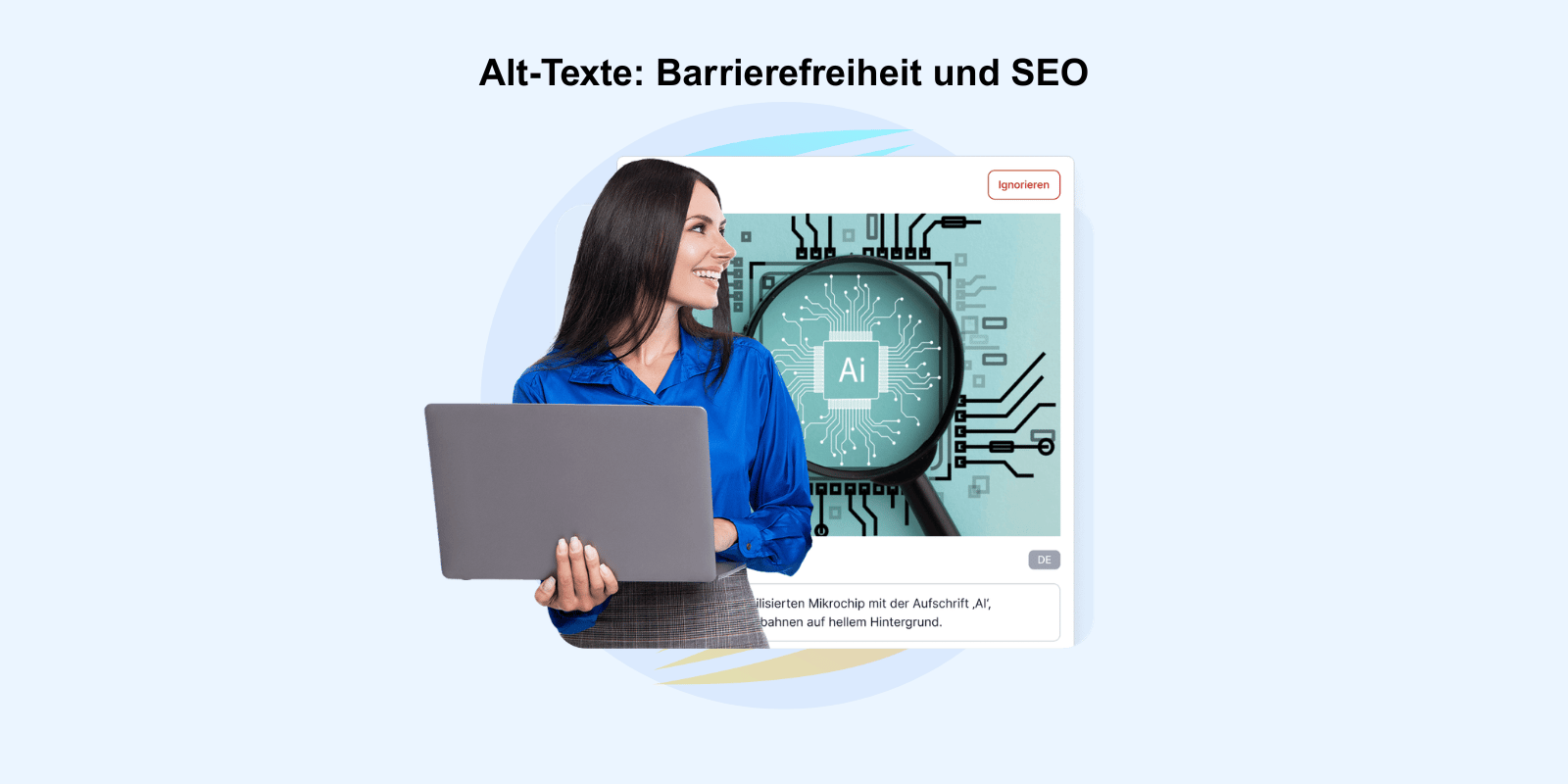 SiteCockpit easyAlt Dashboard: Per Klick auf Generieren wird automatisch ein ALT Text für das ausgewählte Bild erstellt